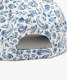 casquette a motifs fleuris et message brode fille blancG856401_3
