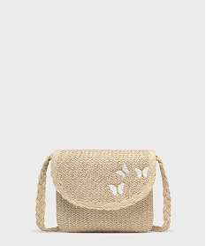 GEMO Sac bandoulière en paille fille beige standard