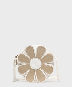 GEMO Sac rond à bandoulière avec fleur en relief fille blanc standard