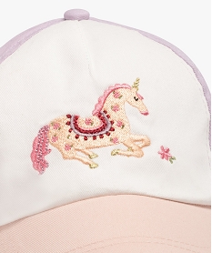 casquette tricolore avec licorne brodee bebe fille roseG857901_2