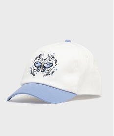 GEMO Casquette bicolore à motif papillon fille blanc standard