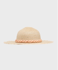 GEMO Chapeau capeline en paille à tresse fleurie fille - LuluCastagnette beige standard