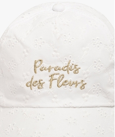 casquette brodee avec inscription pailletee fille blanc standardG862401_2