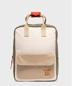 GEMO Sac à dos tricolore en toile garçon Beige