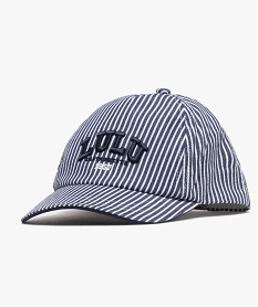 casquette rayee avec inscription brodee garcon - lulucastagnette bleuG862801_4