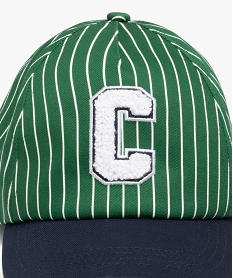 casquette rayee avec logo en maille bouclette garcon - camps united vertG863101_2