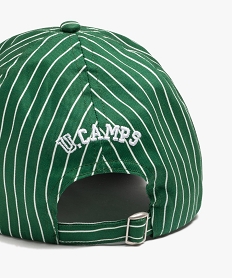 casquette rayee avec logo en maille bouclette garcon - camps united vertG863101_3