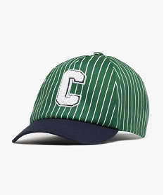 casquette rayee avec logo en maille bouclette garcon - camps united vertG863101_4