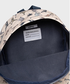 sac a dos en toile motif dinosaures garcon beigeG863401_3