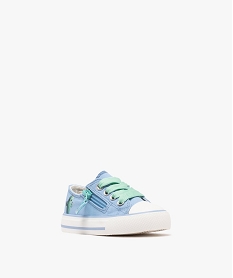 baskets basses en toile avec lacets et zip bebe garcon bleu baskets et tennisG864901_2
