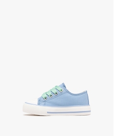baskets basses en toile avec lacets et zip bebe garcon bleu baskets et tennisG864901_3