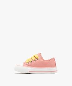 baskets basses en toile a lacets et zip bebe fille orange vif baskets et tennisG866501_3