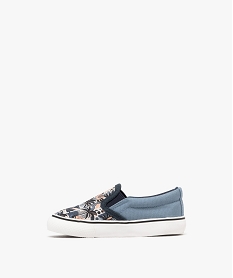 baskets basses en toile imprimee a enfiler forme slippers bebe garcon bleu standard baskets et tennisG867101_3