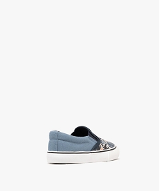baskets basses en toile imprimee a enfiler forme slippers bebe garcon bleu standard baskets et tennisG867101_4