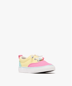 baskets basses en toile tricolores a lacets elastiques bebe fille - camps united multicolore baskets et tennisG867401_2