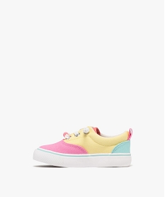 baskets basses en toile tricolores a lacets elastiques bebe fille - camps united multicolore baskets et tennisG867401_3