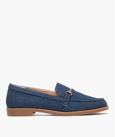 GEMO Mocassins en toile denim à bout effilée femme Bleu