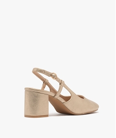 escarpins sling-back a talon large et bout carre femme doreG872101_4