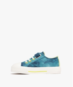 tennis en toile tie-and-dye a bout recouvert et scratch garcon bleu basketsG873301_3