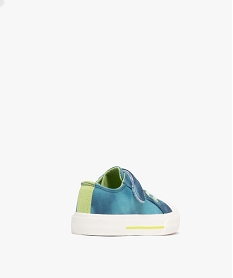 tennis en toile tie-and-dye a bout recouvert et scratch garcon bleu basketsG873301_4
