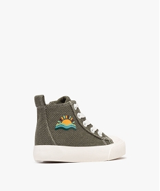 baskets montantes en toile chinee a lacets et zip garcon kaki standard basketsG873501_4