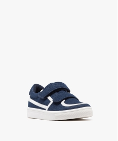 baskets basses en toile jean a scratch garcon bleu basketsG874701_2