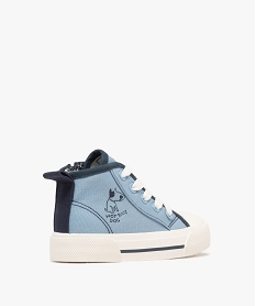 baskets montantes en toile imprimee a lacets et zip garcon bleu standard basketsG874901_4