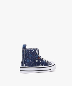 baskets en toile montantes a lacets elastiques et scratch fille bleu standard basketsG879101_4