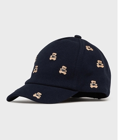 casquette en maille piquee a motifs oursons bebe garcon bleuG879901_4