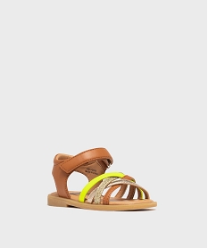 sandales multibrides a scratch bebe fille marron standard sandales et nu-piedsG880201_2
