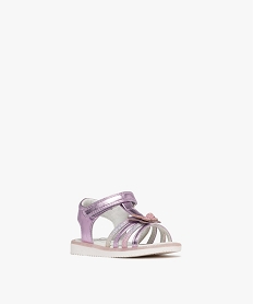 sandales metallisees a scratch paillettes et papillons bebe fille violet sandales et nu-piedsG883001_2