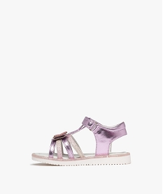 sandales metallisees a scratch paillettes et papillons bebe fille violet sandales et nu-piedsG883001_3