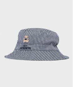 GEMO Chapeau bob réversible unirayé bébé - LuluCastagnette bleu chine