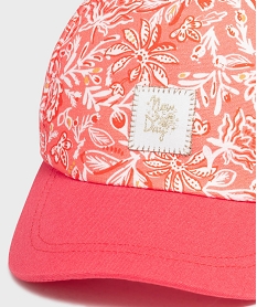 casquette en toile de coton fleurie fille roseG884201_2