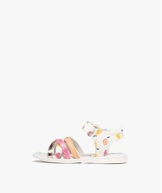 sandales a brides croisees scratch et motifs fruits bebe fille blanc sandales et nu-piedsG885301_3