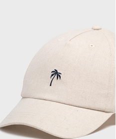 casquette en cotonlin a broderie palmier garcon beigeG885701_2