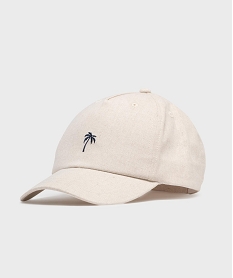 casquette en cotonlin a broderie palmier garcon beigeG885701_4