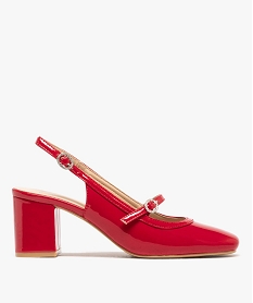 escarpins sling-back avec boucles a strass femme rouge vifG888601_2