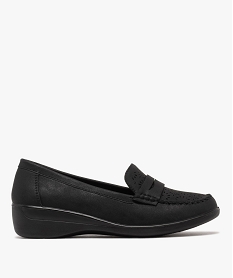 GEMO Mocassins confort à talon compensé femme noir standard