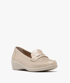 mocassins confort a talon compense femme beige standard mocassinsG895401_2