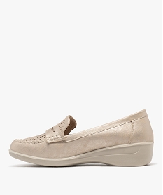 mocassins confort a talon compense femme beige standard mocassinsG895401_3