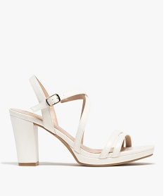 GEMO Sandales à brides à talon haut femme - Valentina Baldano blanc vif