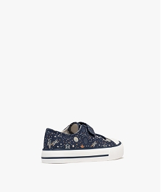 baskets basses en toile imprimee a scratch fille bleu basketsG896401_4