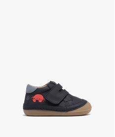 GEMO Chaussures premiers pas bébé garçon en cuir fermeture scratch - Alma Planète Bleu