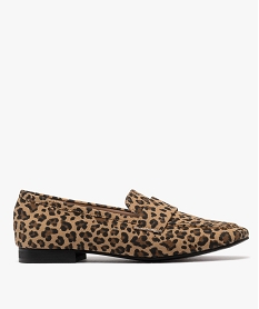 GEMO Mocassins en toile à motif léopard femme Beige