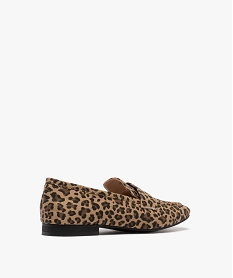 mocassins en toile a motif leopard femme beige mocassinsG898201_4