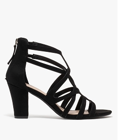 GEMO Sandales multibrides à talon femme noir standard