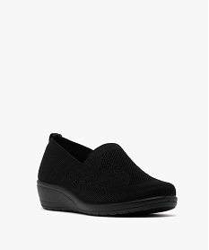 chaussures confort a talon compense femme noir standard mocassinsG900601_2