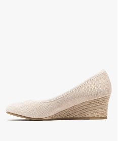 escarpins a talon compense en corde et dessus en toile pailletee femme beige standardG902601_3