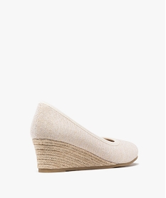 escarpins a talon compense en corde et dessus en toile pailletee femme beige standardG902601_4